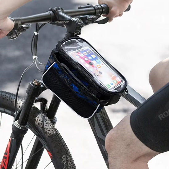 porte telephone velo telcadre sur bicyclette