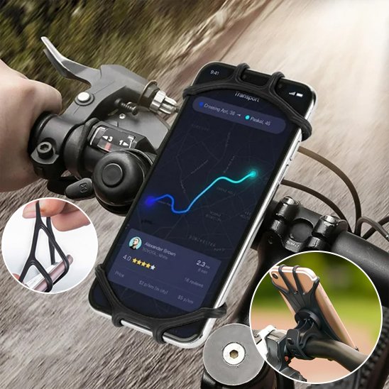 porte telephone pour velo universel noir flexible