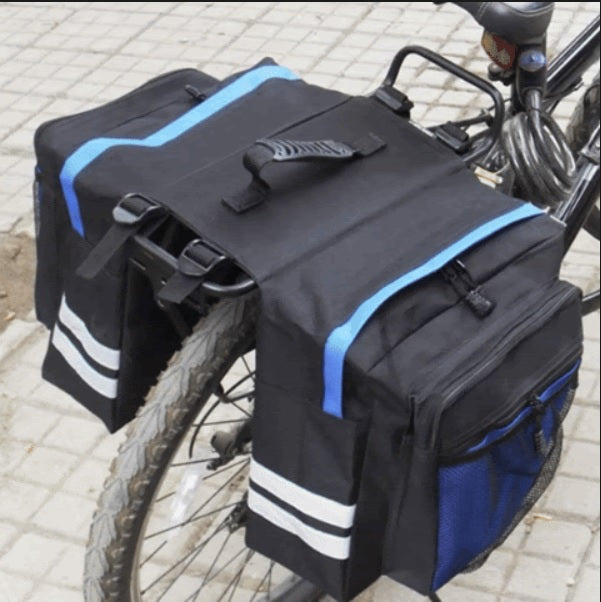 sacoche velo porte bagage bleu double