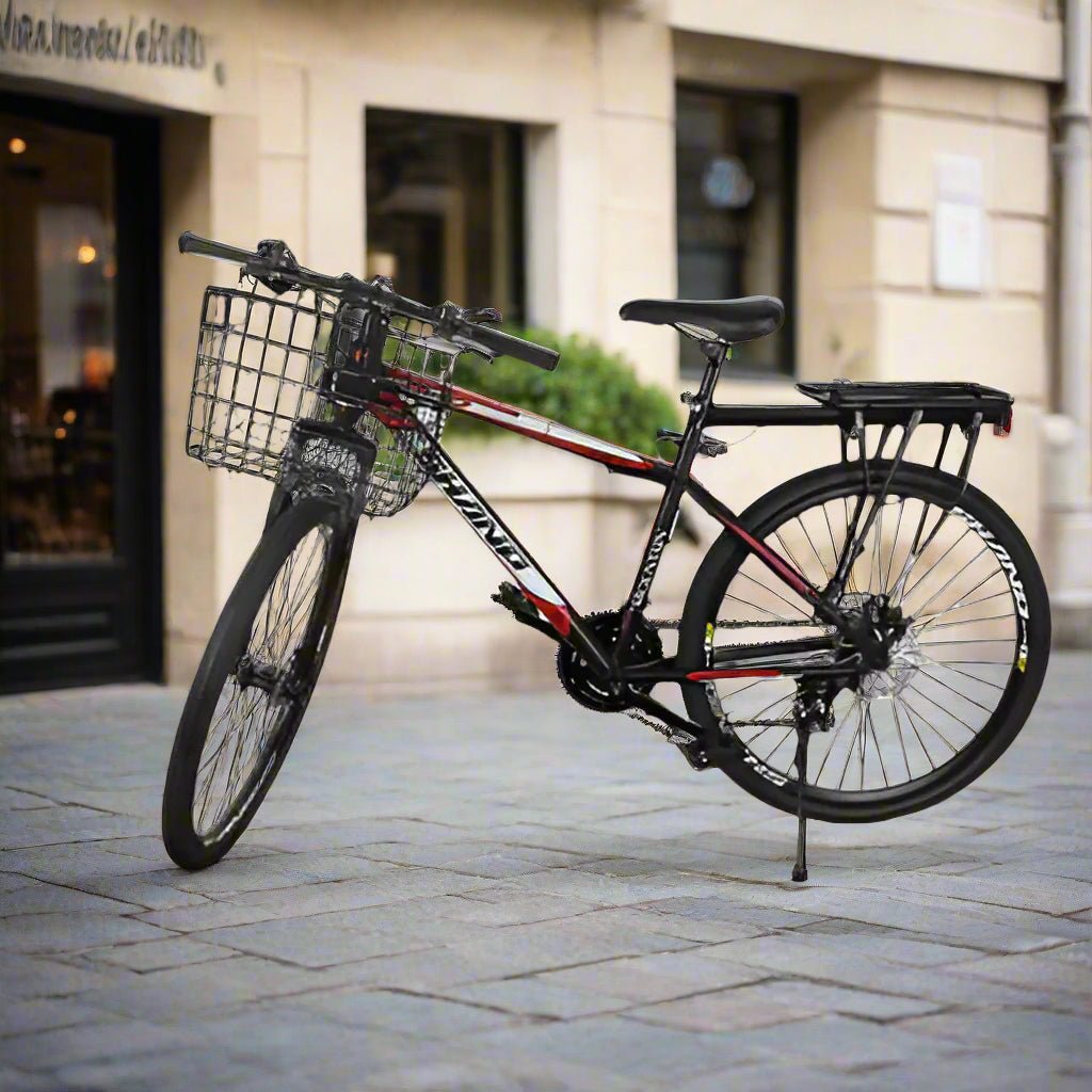 velo panier de transport metallique noir pliable sur velo