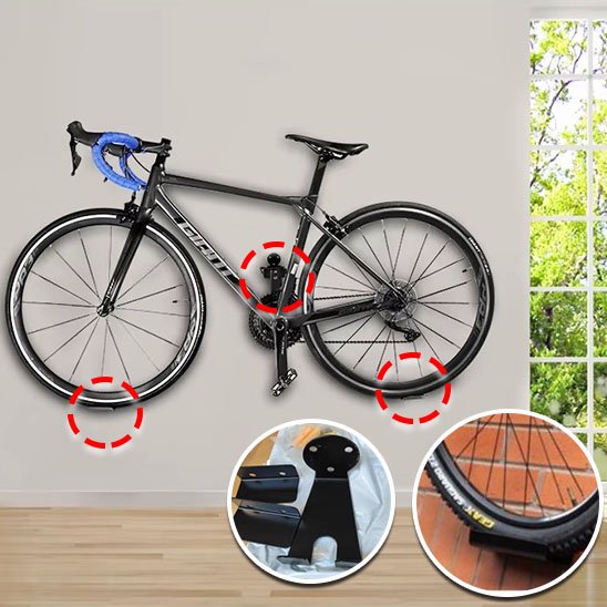 velo course noir accrocher mur par support mural velo cadre et roues