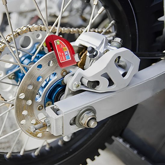 Antivol velo alarme rouge sur roue