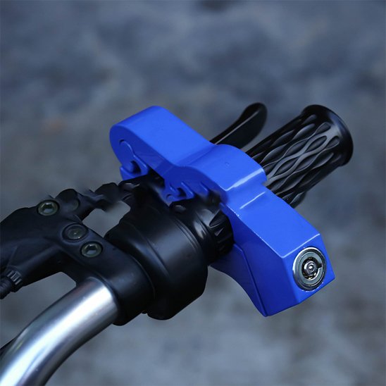 Cadenas velo bleu sur guidon frein
