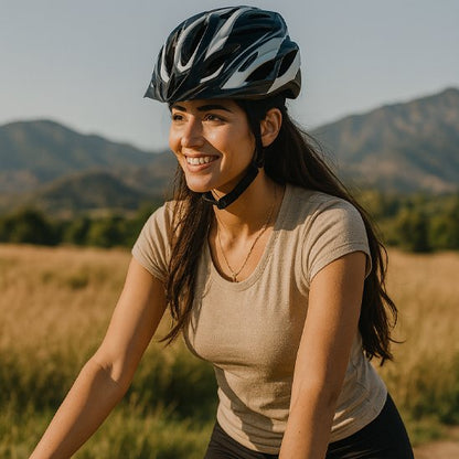Casque vélo femme sportive
