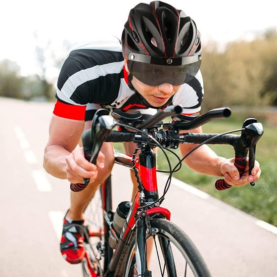 Casque velo visiere pour velo de vitesse