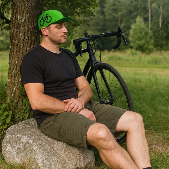 Casquette velo verte