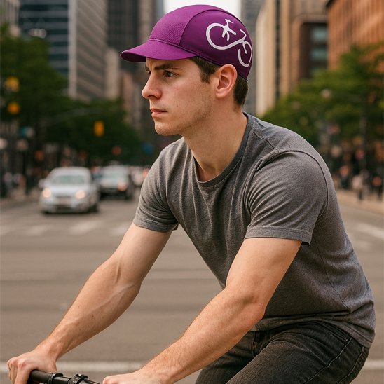 Casquette velo violette