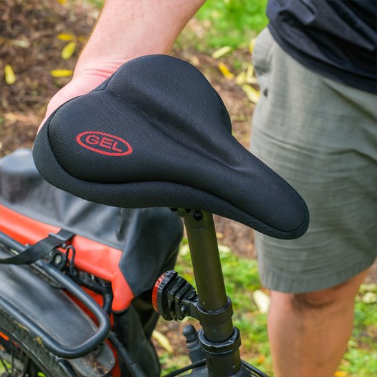 Housse de selle en gel et lycra noir