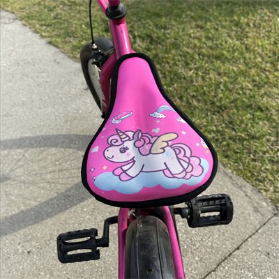 Housse de selle rose enfant licorne