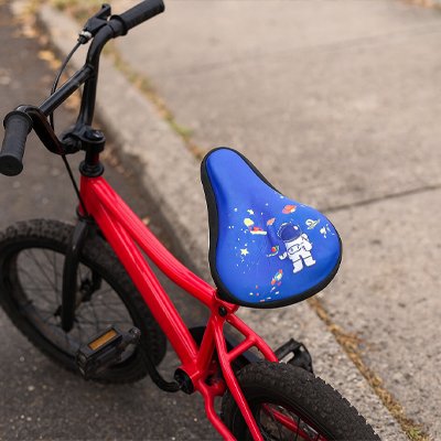Housse de selle enfant bleu astronaute