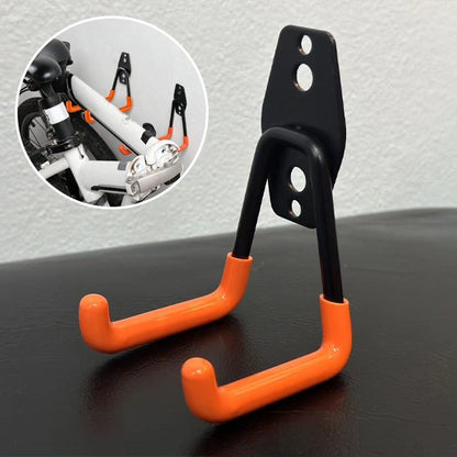 image crochet metal noir avec rubber caoutchouc de protection orange support velo mural