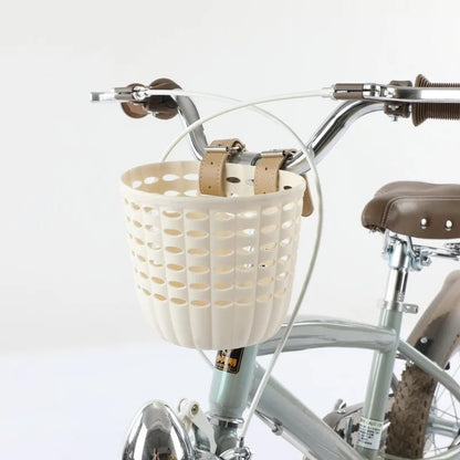 panier a velo beige blanc pour tout petits sur bicyclette microkid