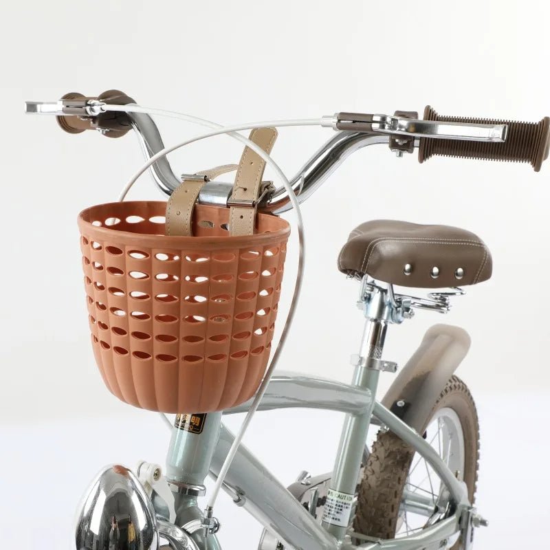 panier a velo brun marron pour tout petits sur bicyclette enfant