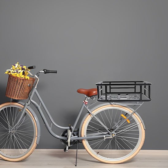 panier arriere pour velo durable sur velo vintage