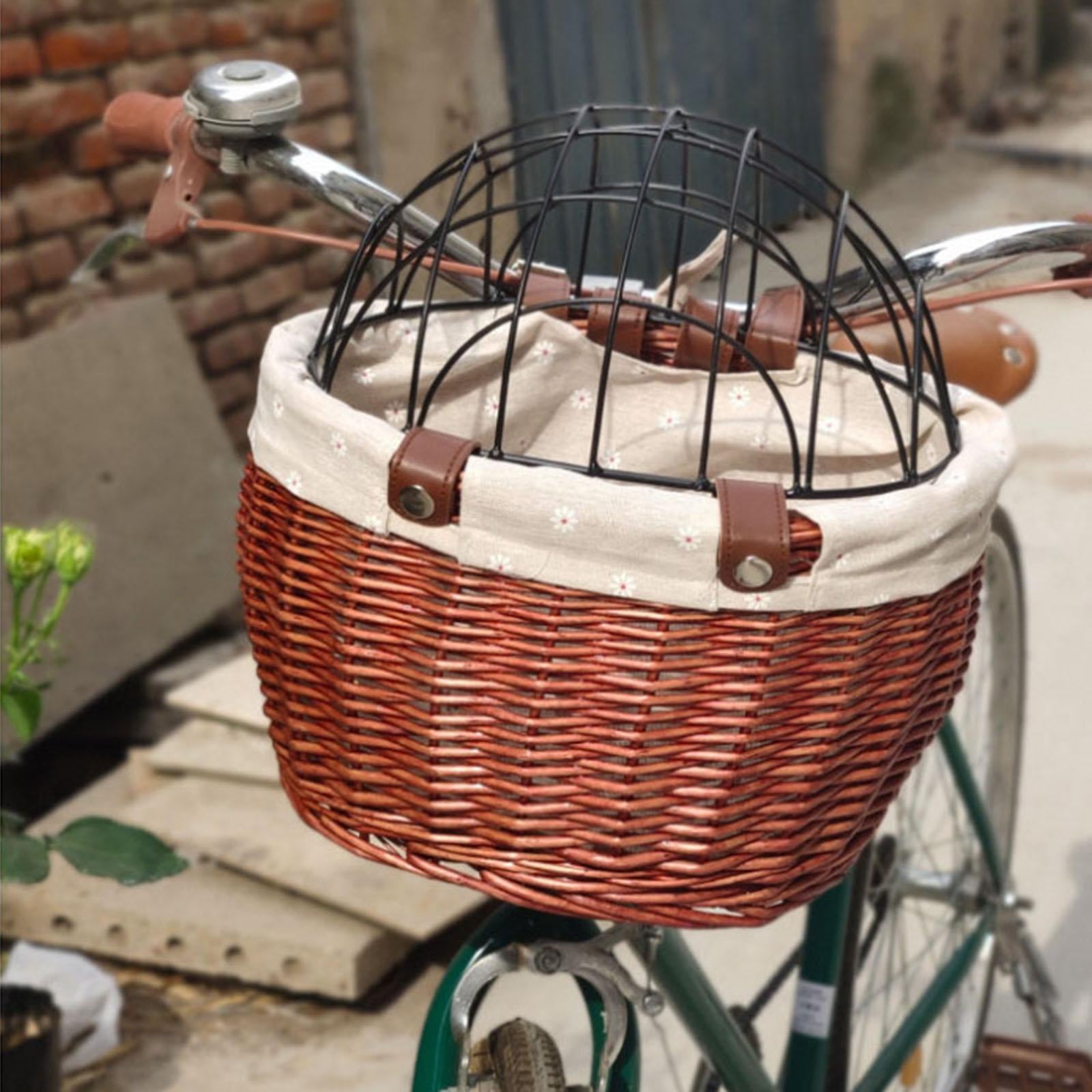 panier velo chien sur bicyclette marron