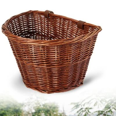 panier velo panier conventionnel en rotin brun