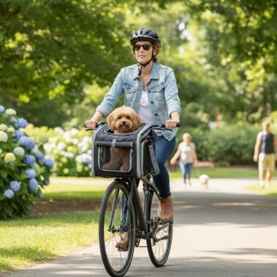 Panier velo pour chien noir polyvalent
