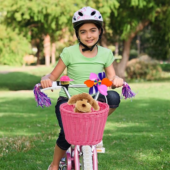 Paniers velos rose pour enfant