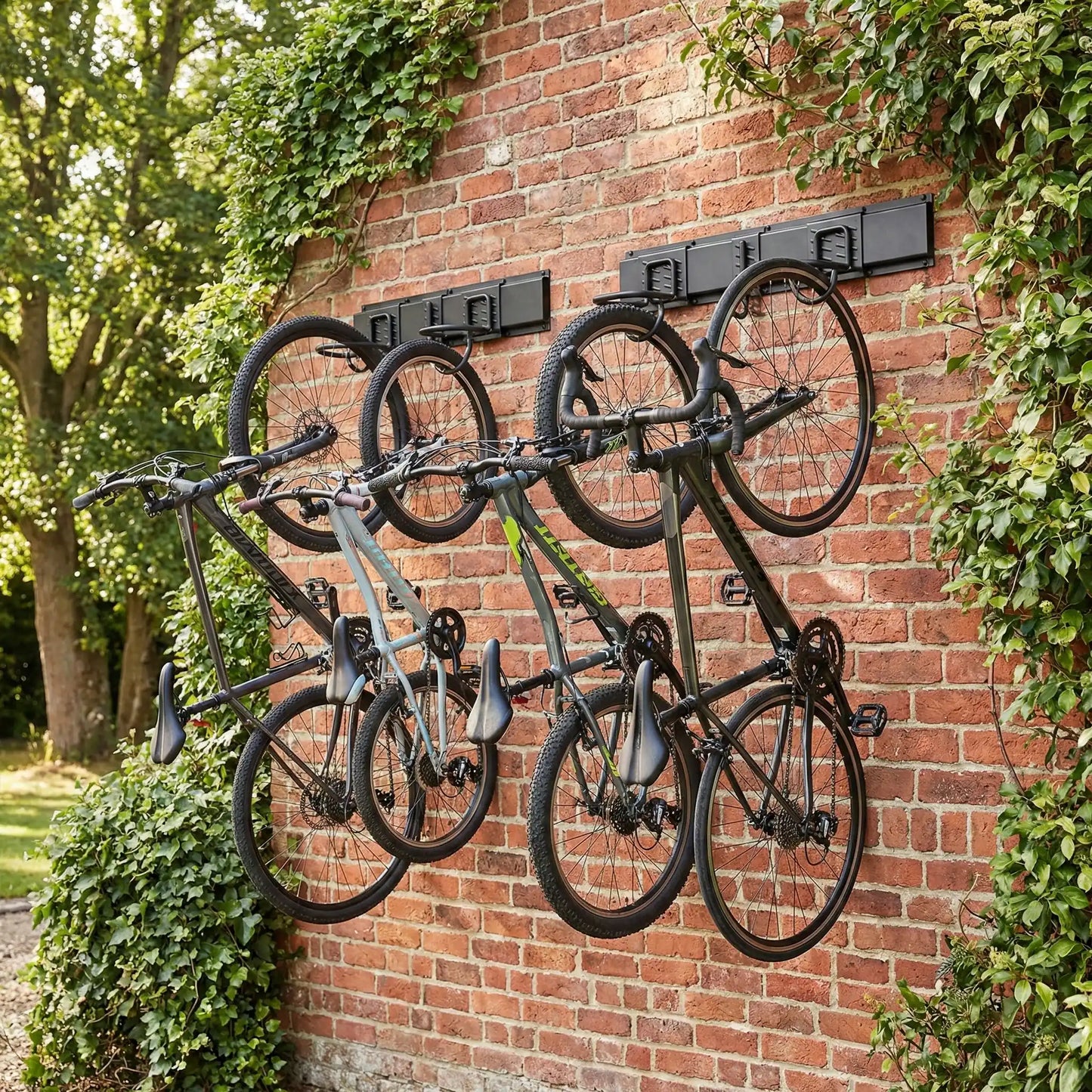 plusieurs-velos-suspendus-verticalement-au-mur-exterieur-brique-par-velo-support-mural