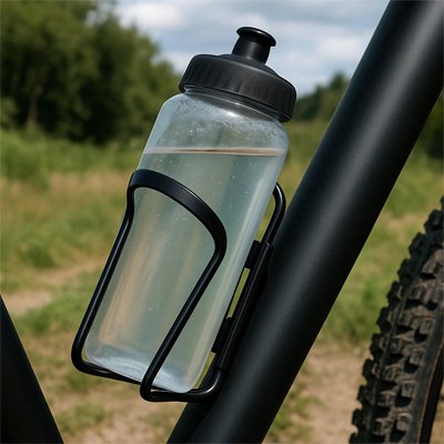 porte bouteille flexible noir sur cadre velo