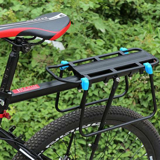 porte bagage velo arriere noir metallique plaque de support pleine