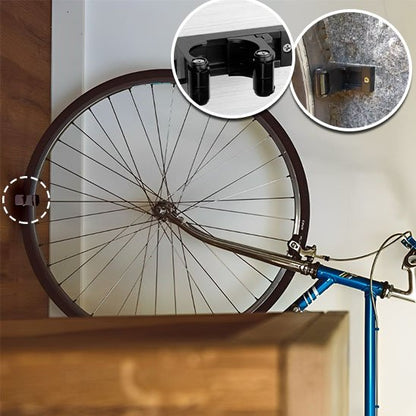 roue avant velo vertical appuyer mur retenu par support velo minimaliste