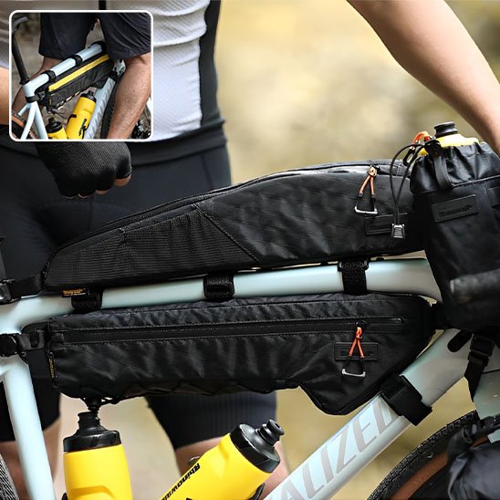 sacoche cadre velo noir longueur cadre superieur disposer dessus et dessous le cadre du velo