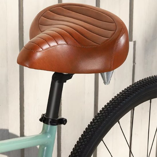 Selle de velo marron similicuir
