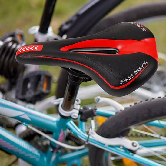 Selle pour velo longue étroite rouge