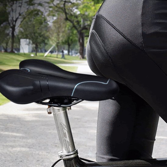 Selle velo confort noir et bleu