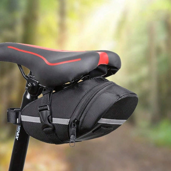 selle de velo avec sacoche de selle impermeable noir a bande reflechissante