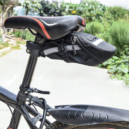 selle de velo avec sacoche de selle impermeable noire a bandes reflechissantes