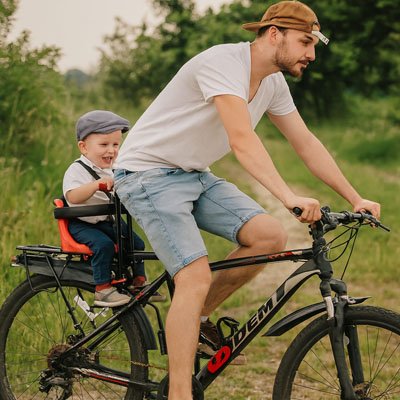 Siege bebe velo assis derriere papa