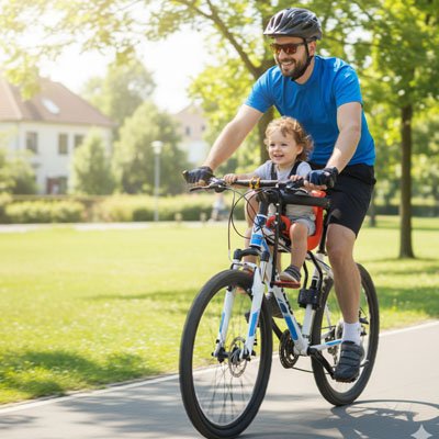 Siege bebe velo assis devant papa