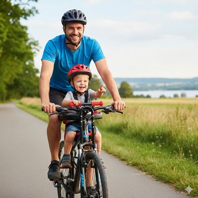 Siege bebe velo devant pour garder un oeil sur bebe