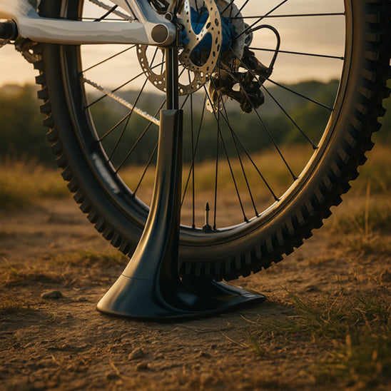 support velo sur roue arriere bicyclette en campagne