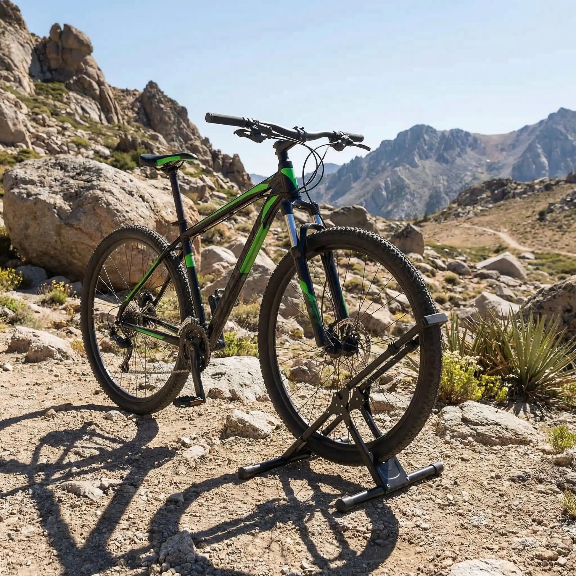 support vélo au sol portatif extérieur vtt
