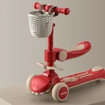 trottinette pour tout petit enfant bambin avec panier à vélo blanc