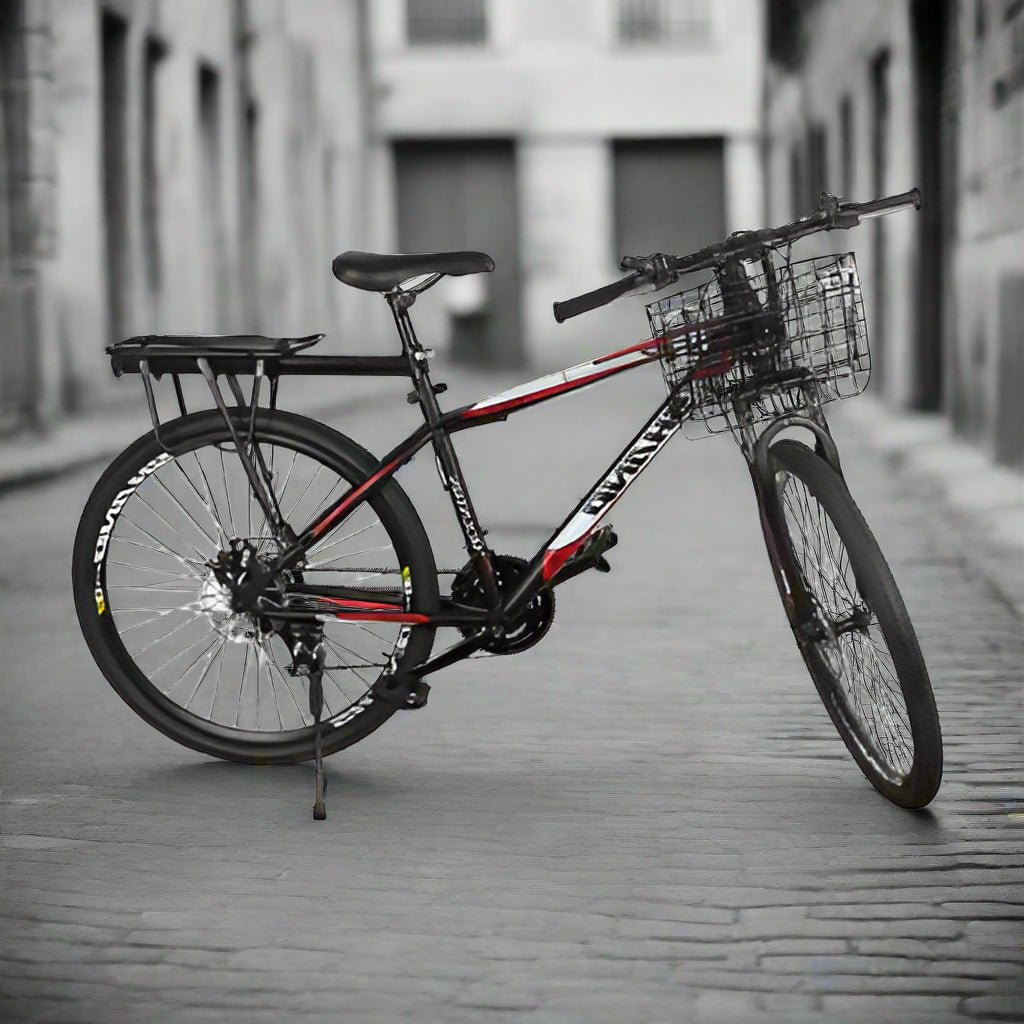 velo panier de transport metallique noir pliable fermer sur bicyclette