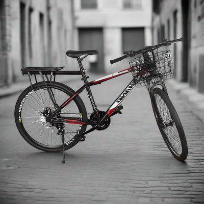 velo panier de transport metallique noir pliable fermer sur bicyclette