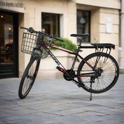 velo panier de transport metallique noir pliable sur velo